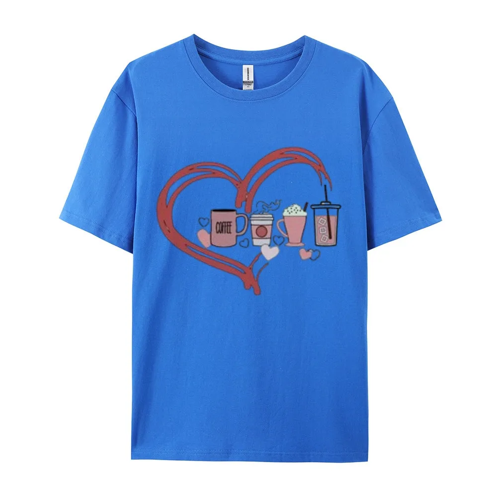 Women Coffee Is My Valentine's Day Print Graphic T-shirt