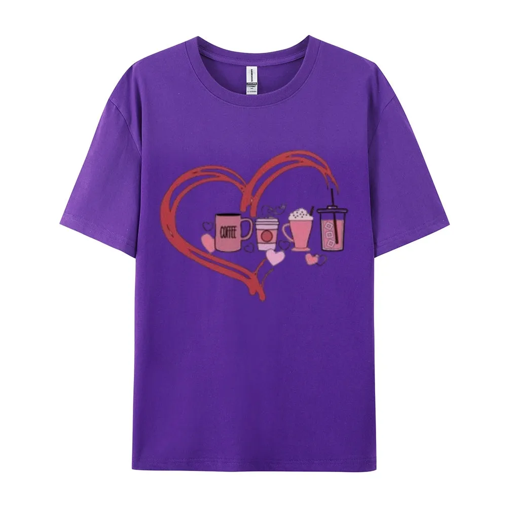 Women Coffee Is My Valentine's Day Print Graphic T-shirt