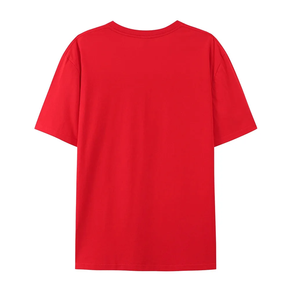 Women Happy Valentine's Day Heart Shape Print Graphic T-shirt