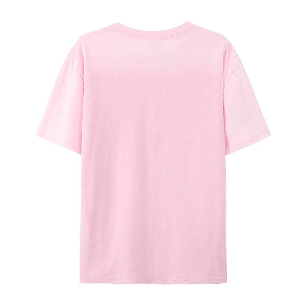 Women Happy Valentine's Day Heart Shape Print Graphic T-shirt