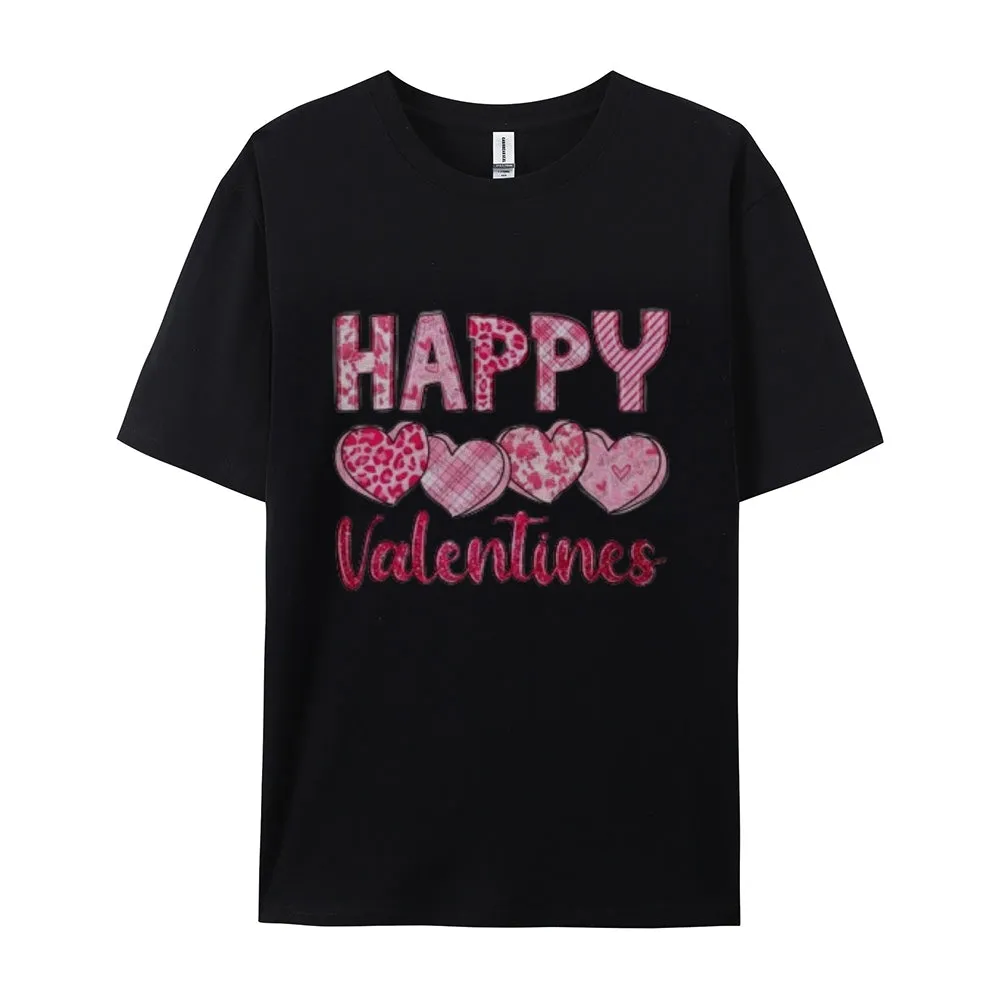 Women Happy Valentine's Day Print Graphic T-shirt