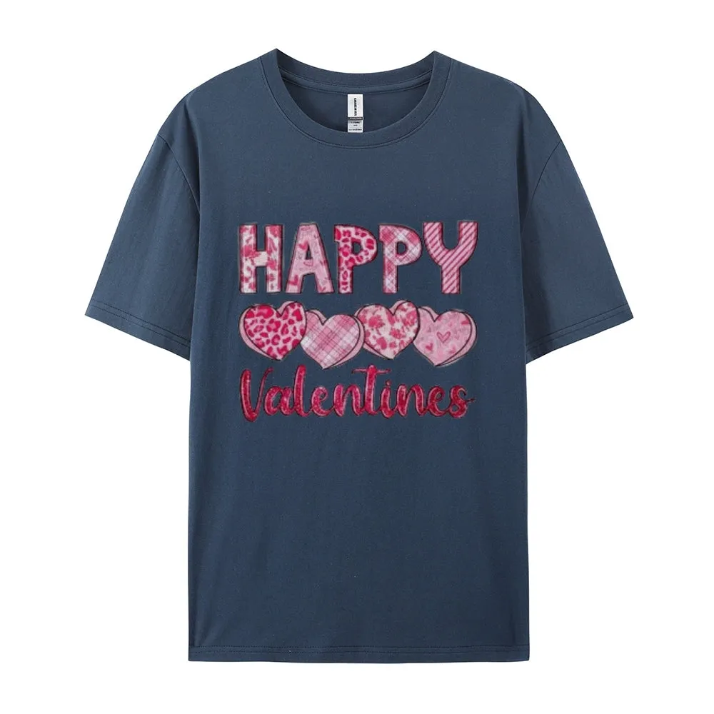 Women Happy Valentine's Day Print Graphic T-shirt