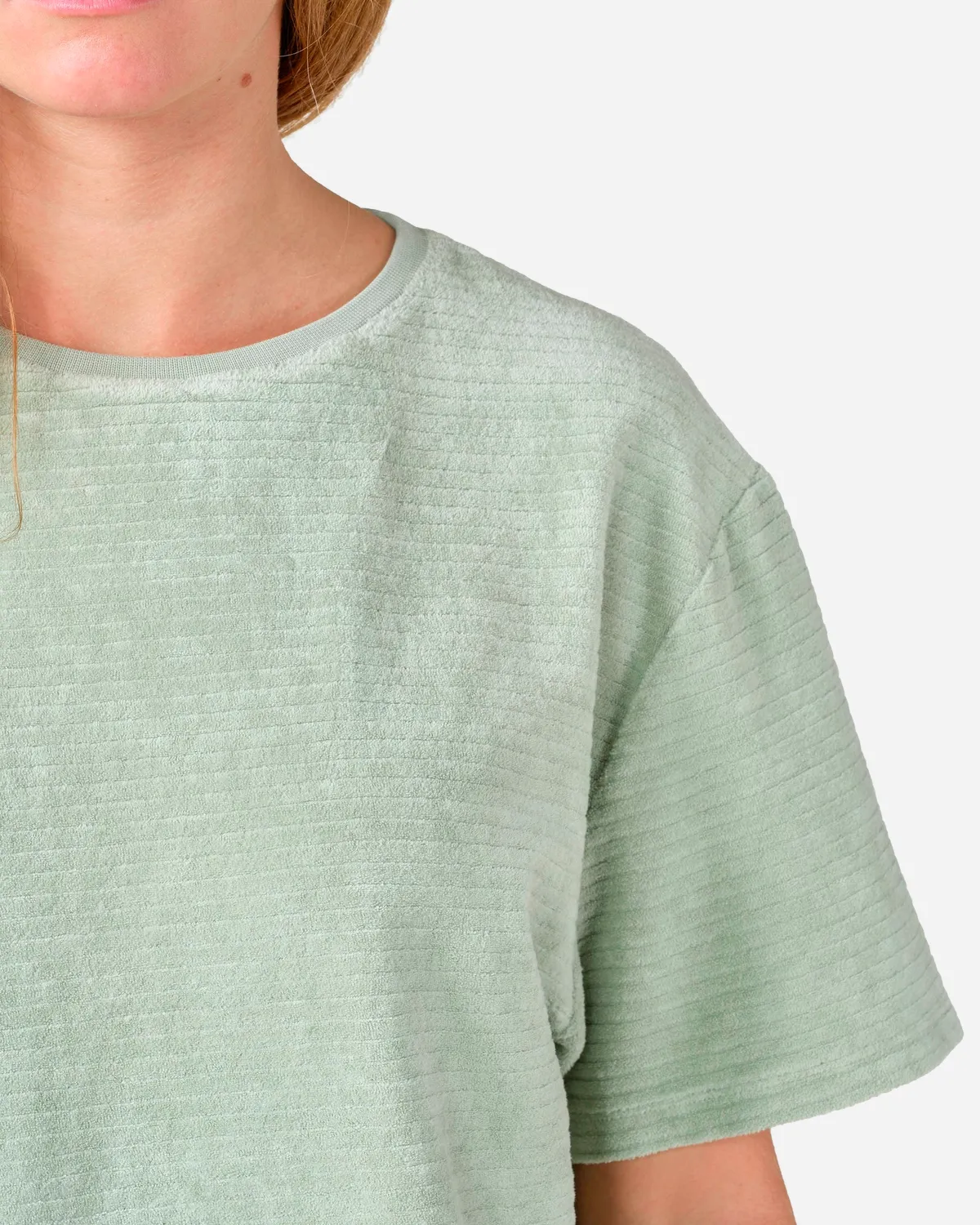 Womens Boxy Cord Tee - Sage