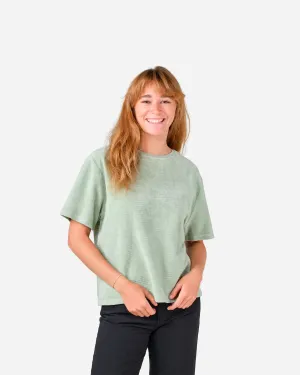 Womens Boxy Cord Tee - Sage