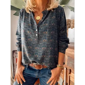 Women's Summer Vintage Blouse | 3 4 Sleeve