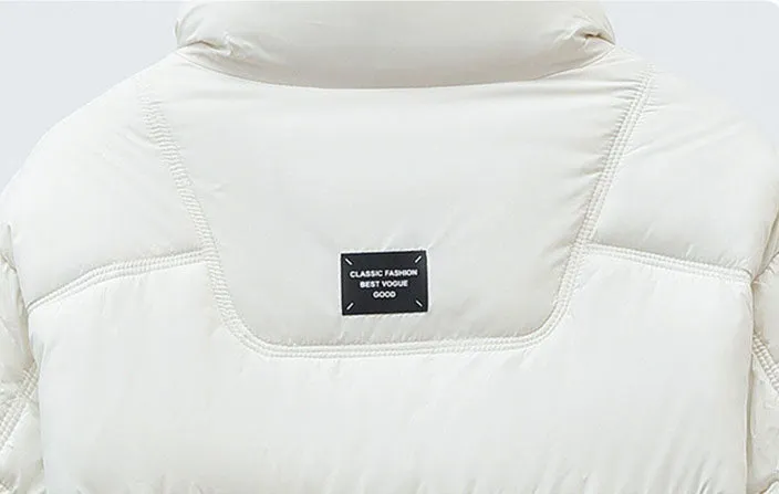Women's Thickened Solid Zip-up Puffer Jacket
