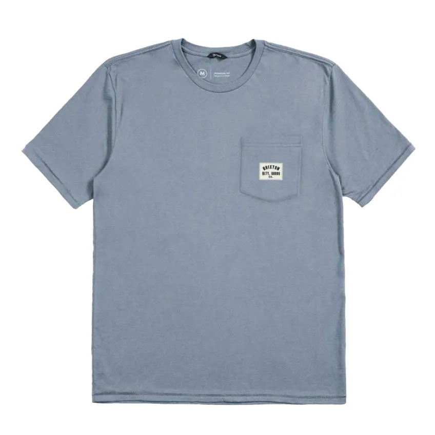 WOODBURN S/S TLRT PKT TEE DUSTY BLUE