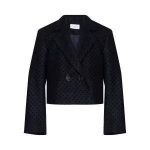 Wool Crop Jacket Onyx, Dark Blue