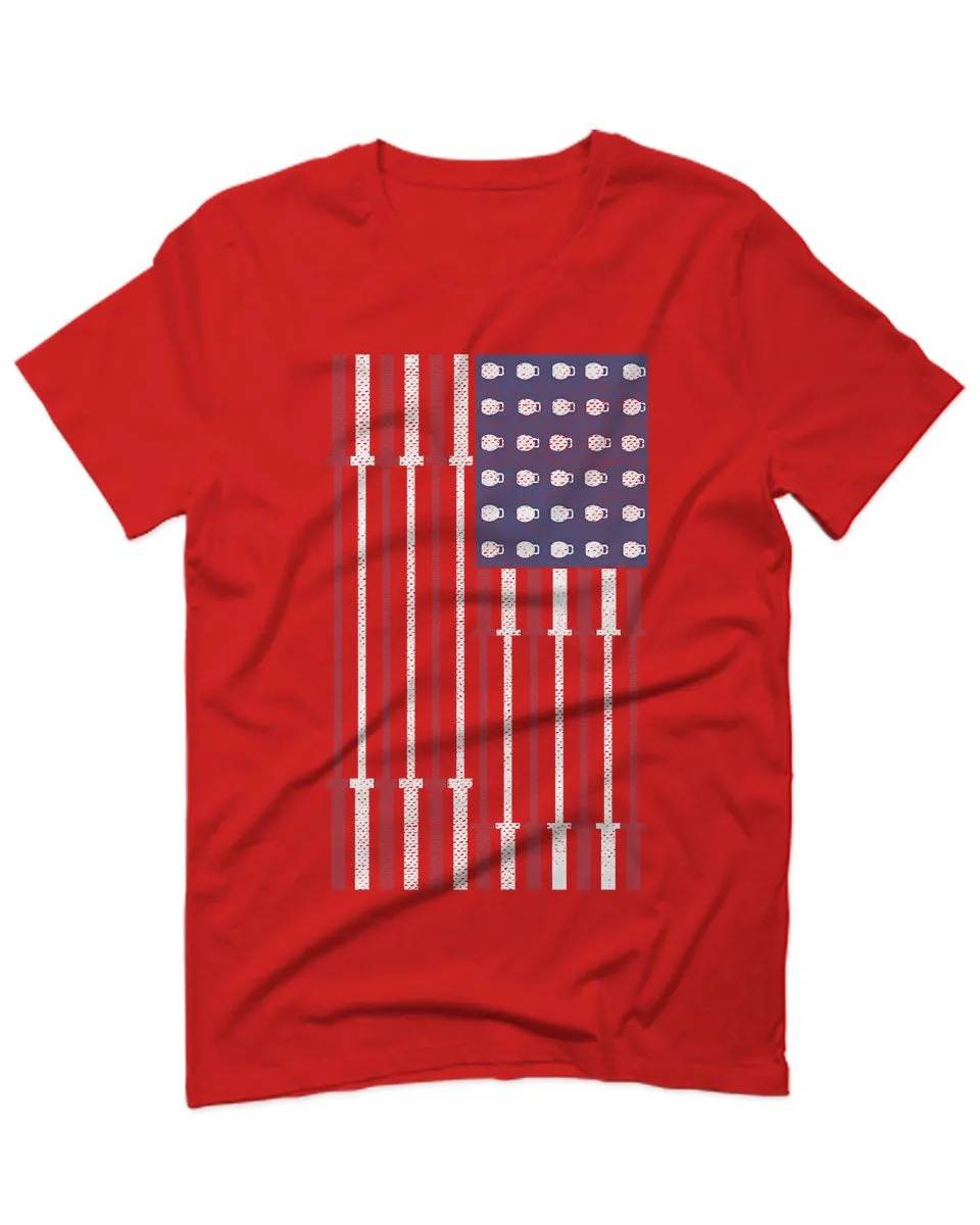 Workout Fitness Bars America American Flags Gym Tough For men T Shirt