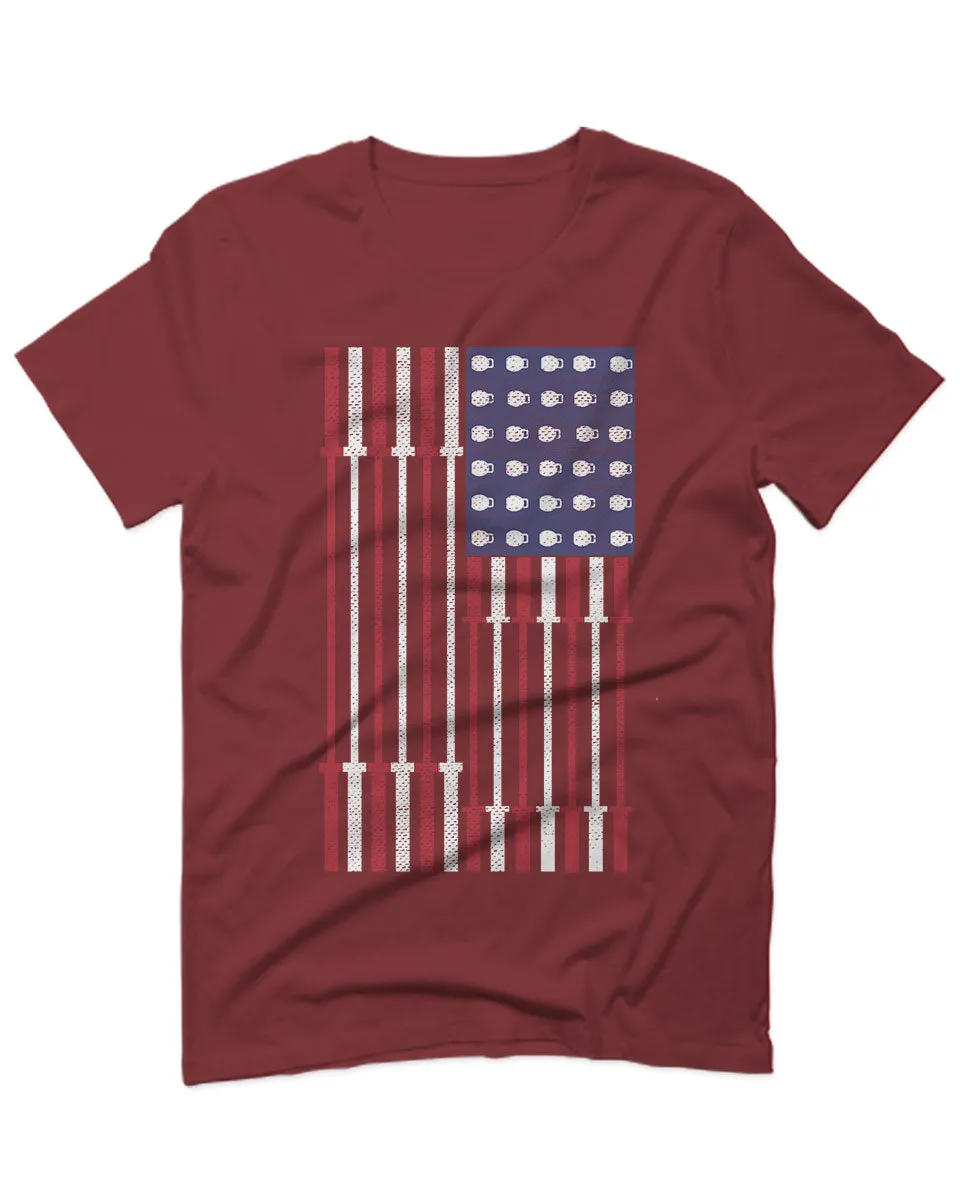 Workout Fitness Bars America American Flags Gym Tough For men T Shirt