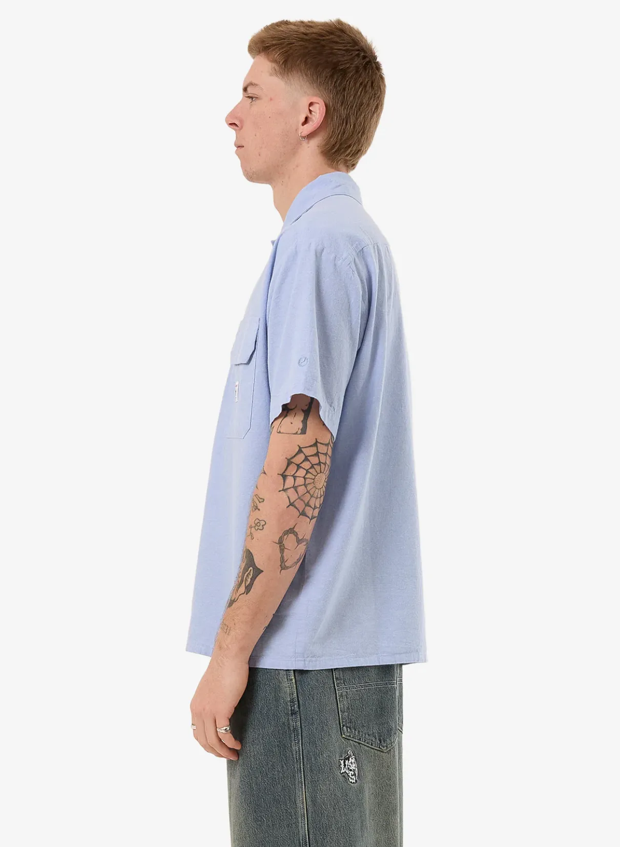 WORSHIP SUPPLIES SERVICE S/S WORK SHIRT - BLUE