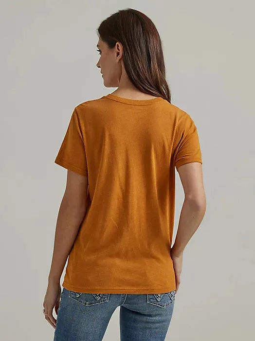 Wrangler Women's Short Sleeve T-Shirt - Southwestern Graphic in Thai Curry Heather