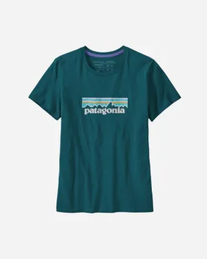 W's P-6 Logo Organic Tee - Dark Borealis Green