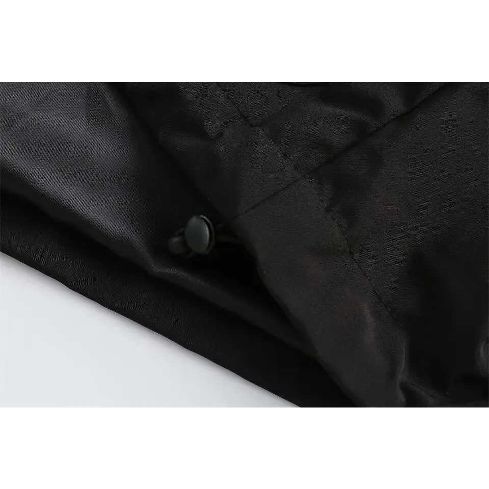 Y2K Black Zipper Denim Jacket for Versatile Streetwear Style