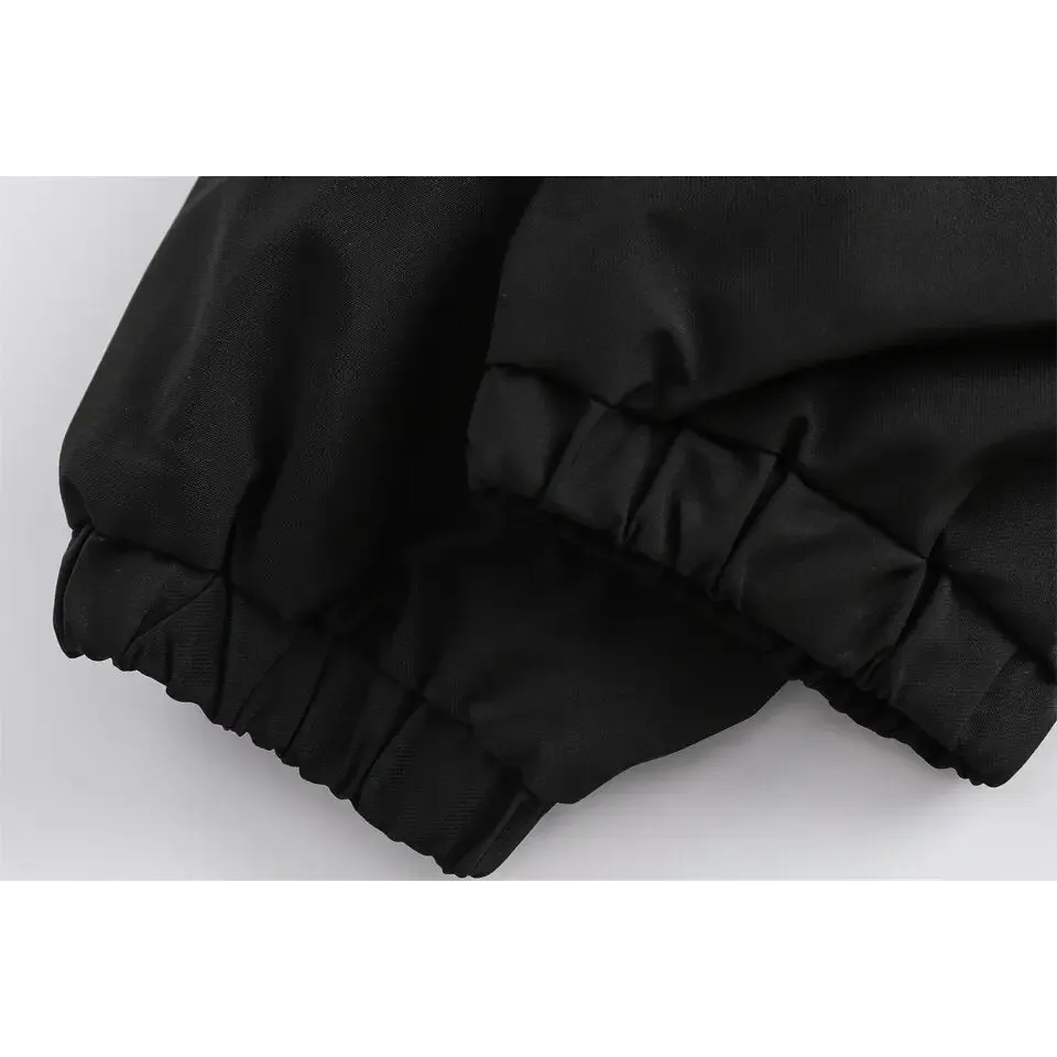 Y2K Black Zipper Denim Jacket for Versatile Streetwear Style