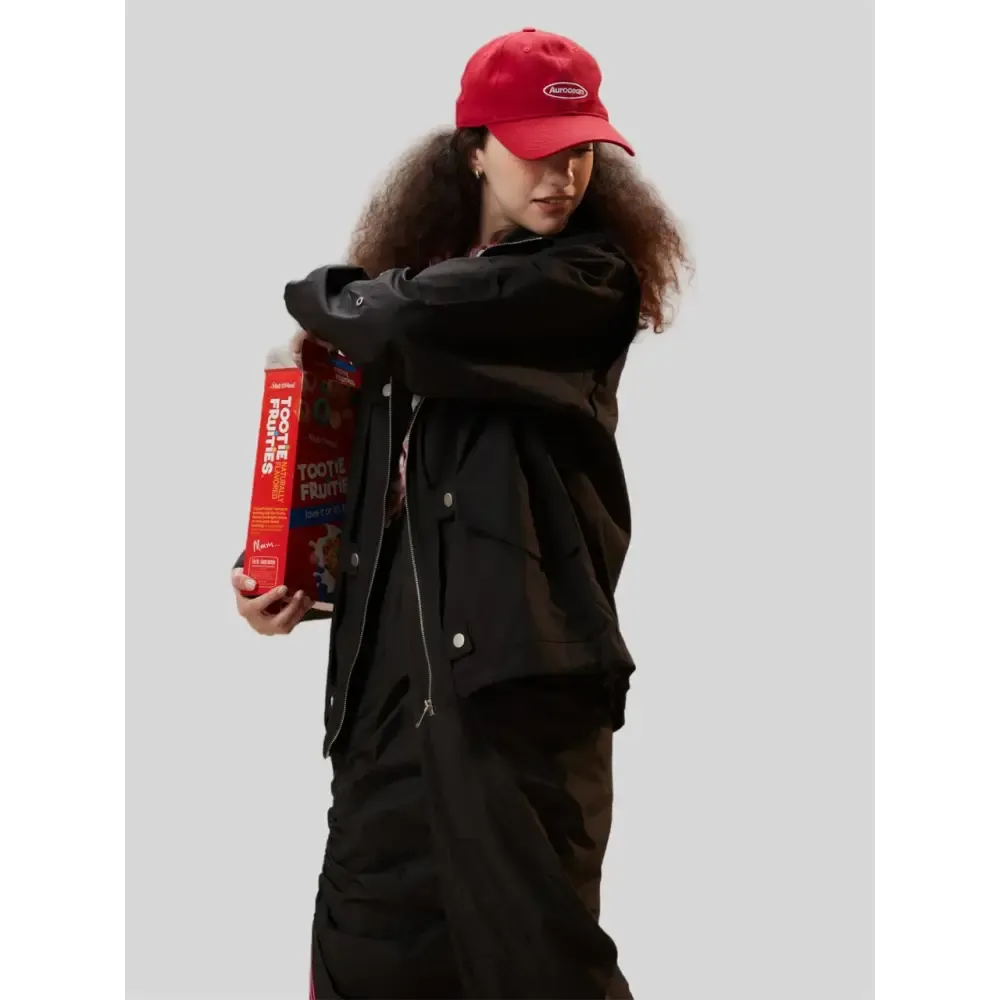 Y2K Black Zipper Denim Jacket for Versatile Streetwear Style