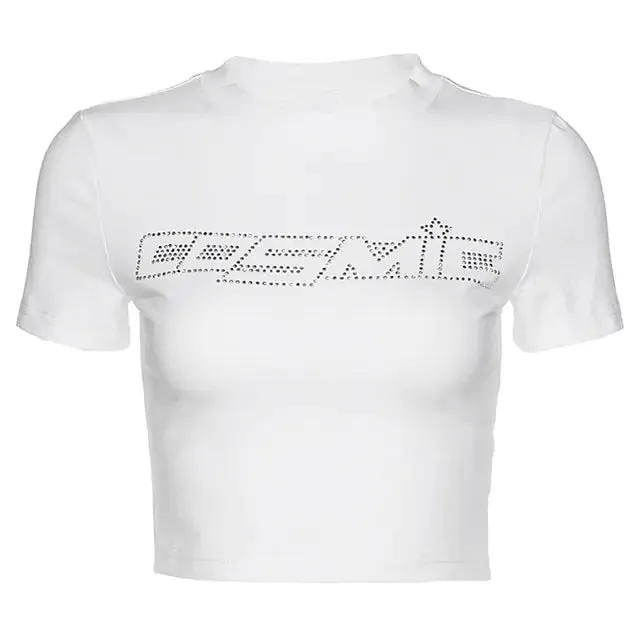 Y2K Rhinestone Heart Crop Tank by RocketsApparel