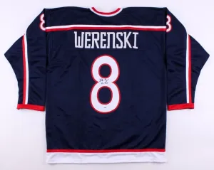 Zach Werenski Signed Blue Jackets Jersey (Beckett) 8th Overall Pick 2015 Draft