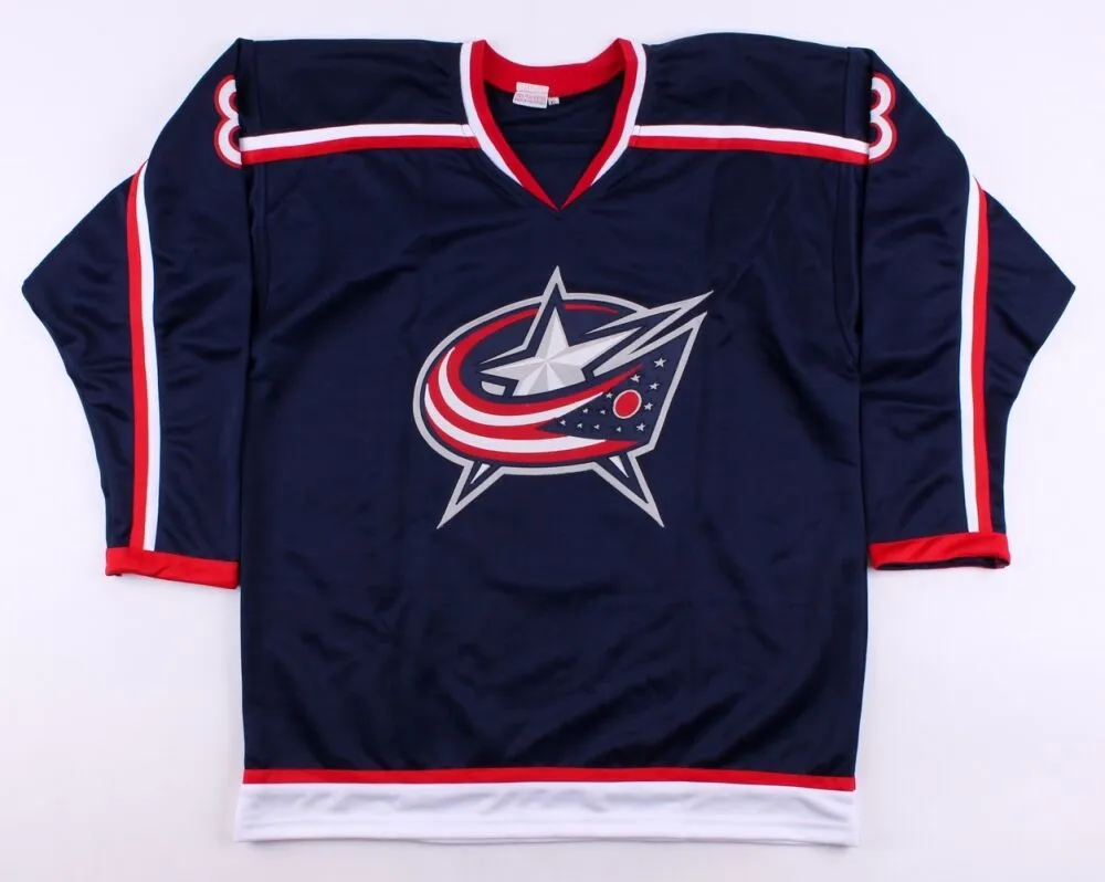 Zach Werenski Signed Blue Jackets Jersey (Beckett) 8th Overall Pick 2015 Draft